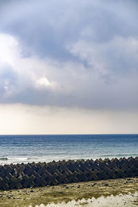 View of sea against cloudy sky