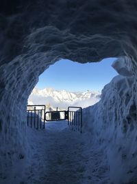 Scenic view of sea against sky during winter