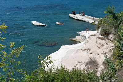 Governor's beach in limassol cyprus. blue sky and deep blue water