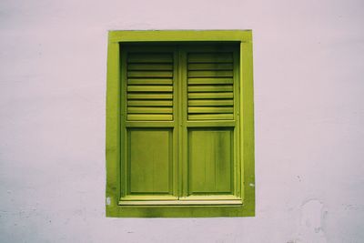 Closed door of house