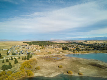 High angle view of landscape against sky