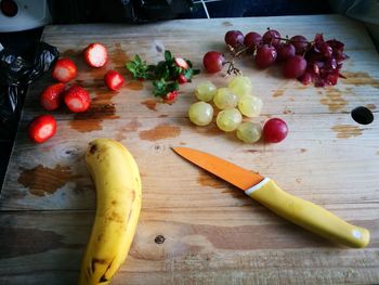 Close-up of fruits on table