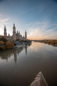 Reflection of buildings on river