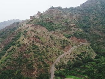 Scenic view of mountains against clear sky