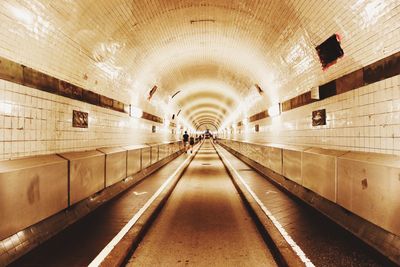 Illuminated subway tunnel