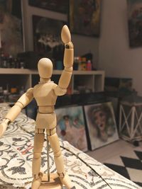 Close-up of figurine on table at store