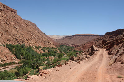 Dirt road passing through desert