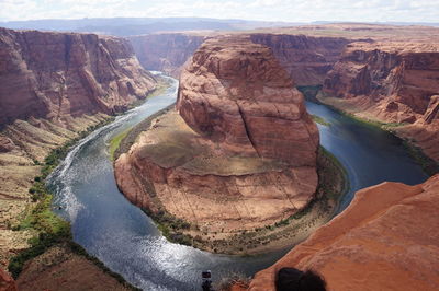 Aerial view of horseshoe bend in arizona