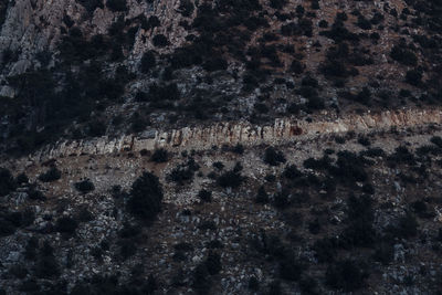 High angle view of rock formation in sea