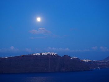 Scenic view of sea against sky at night