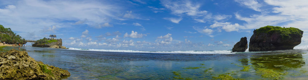 Panoramic view of sea against sky