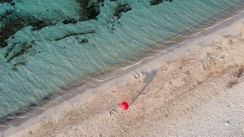 High angle view of beach