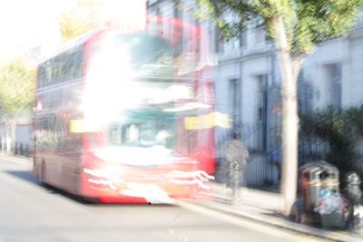 Blurred motion of illuminated road in city