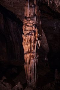 Close-up of rock formation in cave