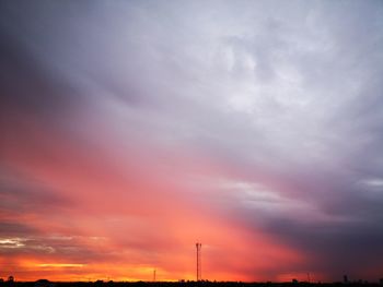 Low angle view of dramatic sky during sunset