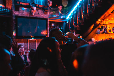 Rear view of people at music concert