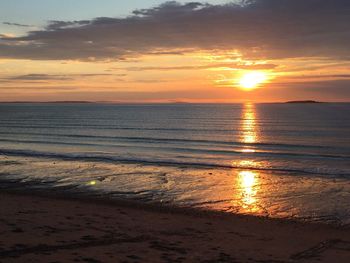 Scenic view of sea at sunset