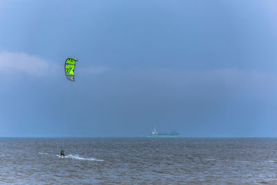 Boat sailing in sea