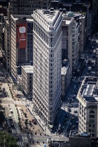 High angle view of city street