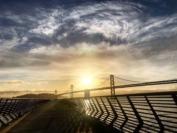 Bridge against sky during sunset