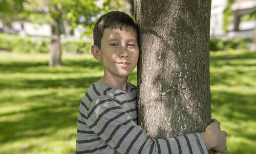 Portrait of boy in the park