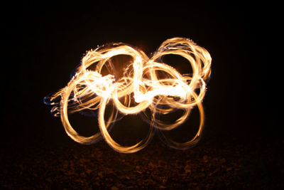 Light painting against black background