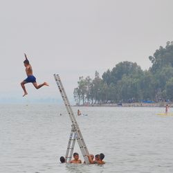 People enjoying in water