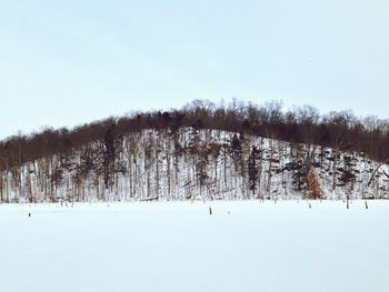 Scenic view of snow covered landscape