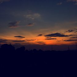 Silhouette landscape at sunset