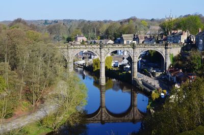 Railway bridge over nidd river at knaresborough