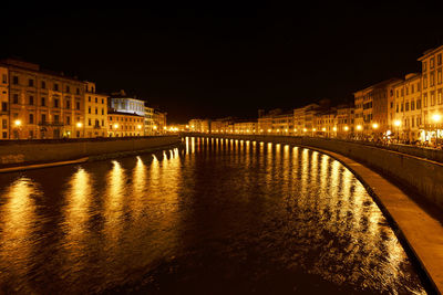 View of illuminated buildings at night