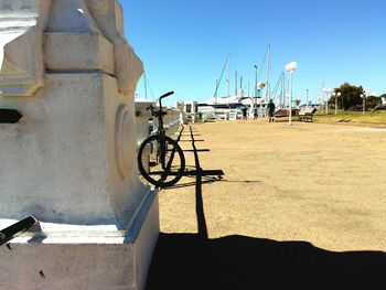 Harbor against sky