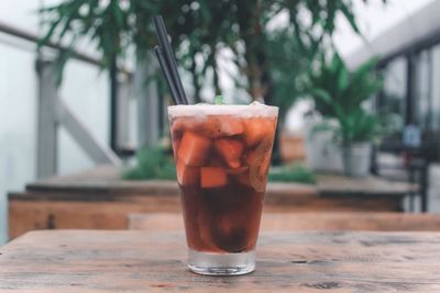 Close-up of drink on table