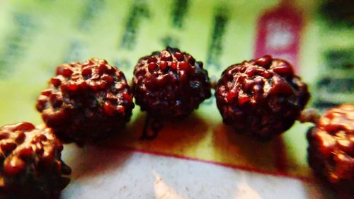 Close-up of strawberries on table