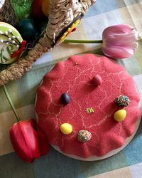 High angle view of fruits on table