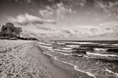 Scenic view of beach against sky, german baltic sea coast