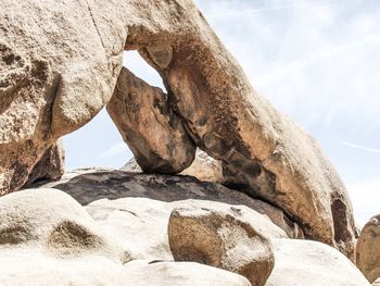 Low angle view of rock formation