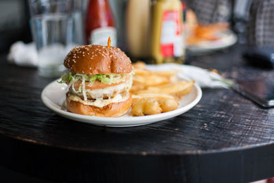 Close-up of served food