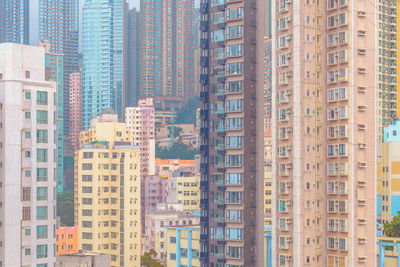 Full frame shot of buildings in city, hong kong