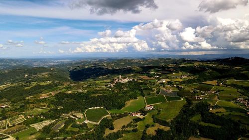 Aerial view of landscape against sky