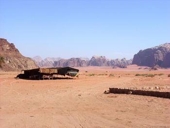 Scenic view of landscape against clear blue sky