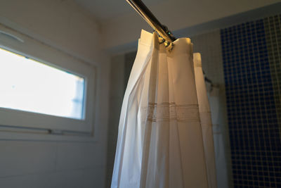Low angle view of curtain at home