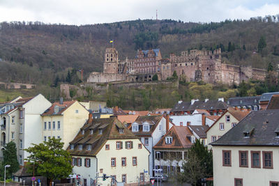 Impression of heidelberg with castle in germany at winter time