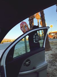 Close-up of car window