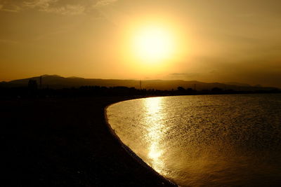 Scenic view of sunset over sea