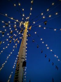 Low angle view of ferris wheel against blue sky