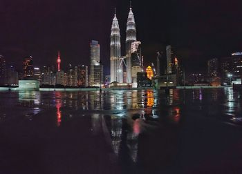 Reflection of buildings in water