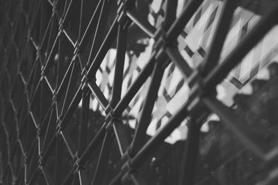 Close-up of fence on field