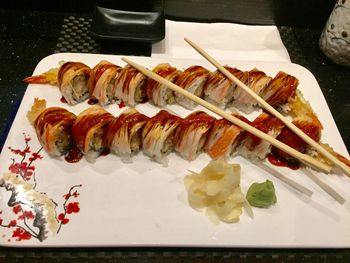Close-up of food on table