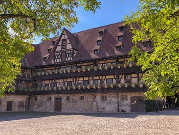 Exterior of historic building against sky